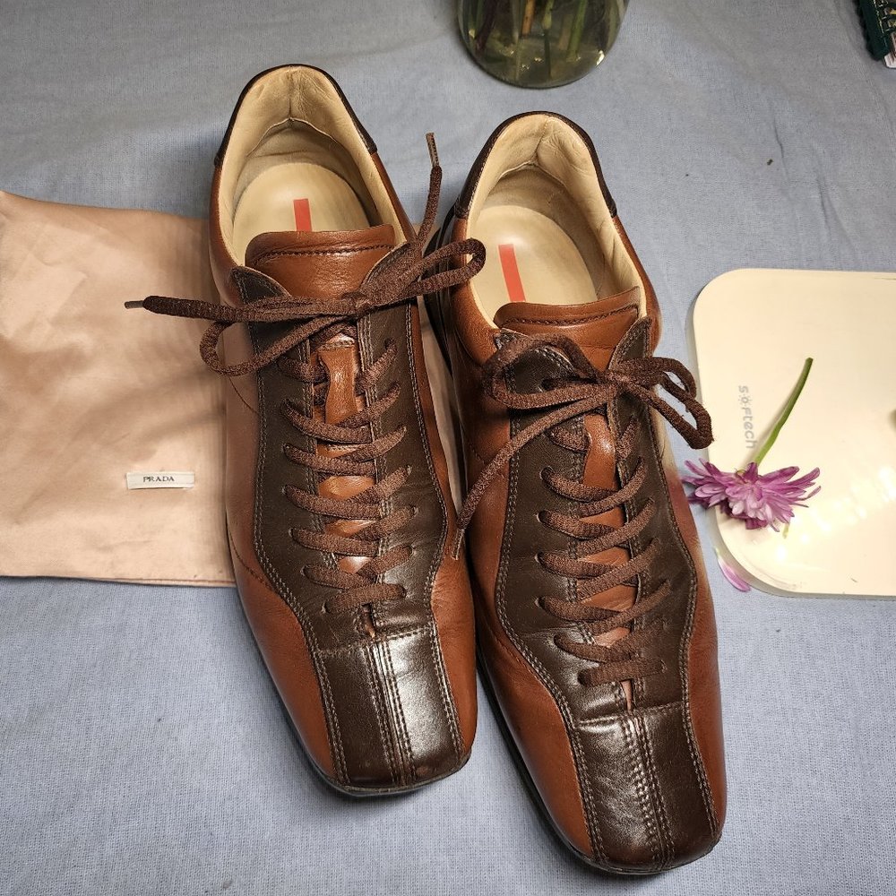 Authentic Prada Sport Men Shoes Brown Size 9